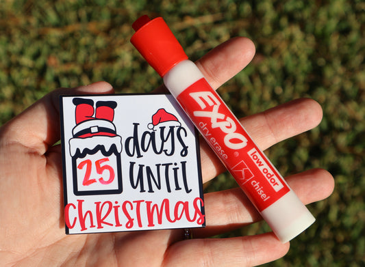 Santa Days Until Christmas + Thin Red Marker
